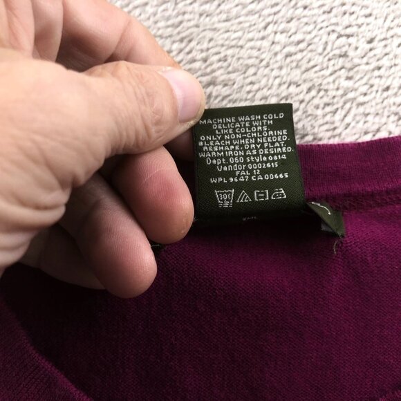 Eddie Bauer Women Cardigan Sweater Size XXL Button Up Purple Knit Casual Classic - Picture 10 of 14